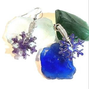 Sterling Silver Snowflake Earrings Custom Made